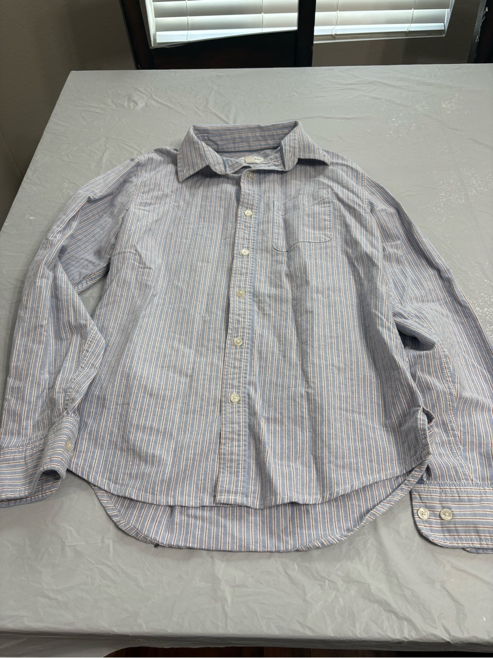 Free Assembly Men's Light Blue Multi-Stripe Button-Down Shirt
